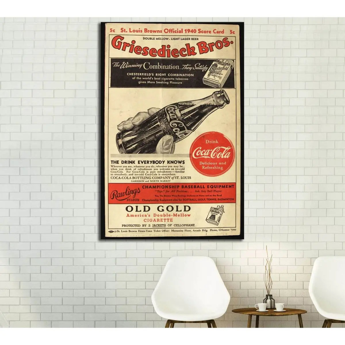 Vintage Coca Cola №3435 Ready To Hang Canvas Print 1