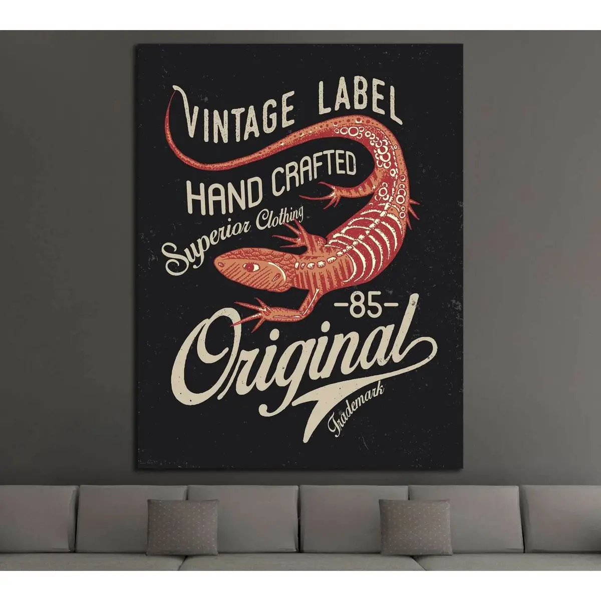 Vintage Label Hand Crafted №4588 Ready To Hang Canvas Print 1