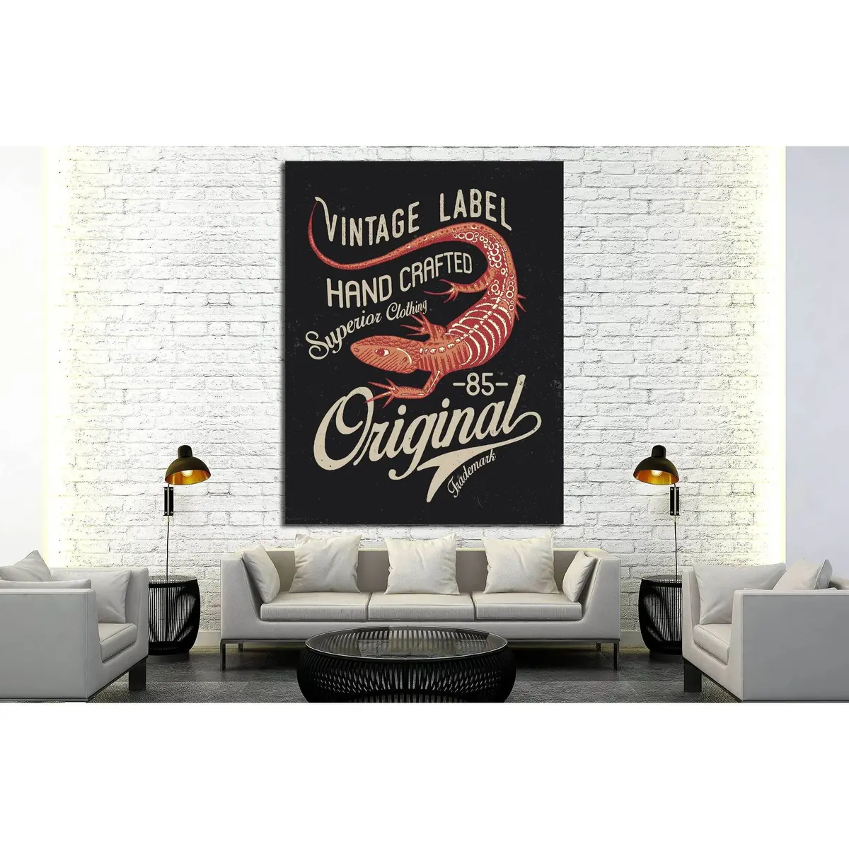 Vintage Label Hand Crafted №4588 Ready To Hang Canvas Print 3