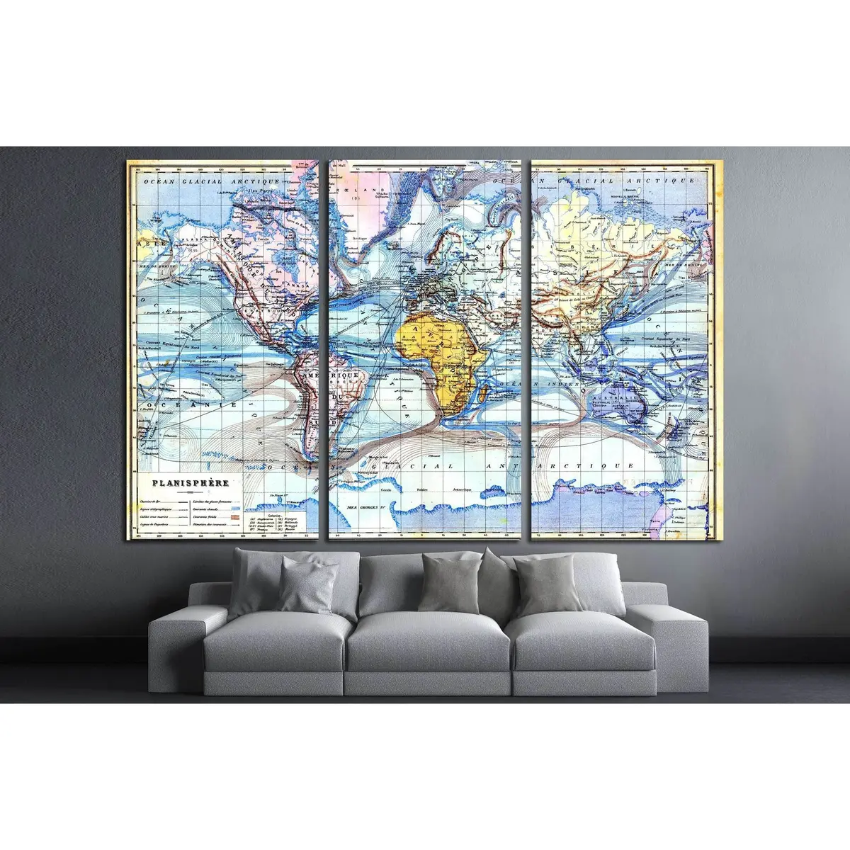 Vintage Map From The Late 19Th Century, Trousset Encyclopedia №3222 Ready To Hang Canvas Print 5