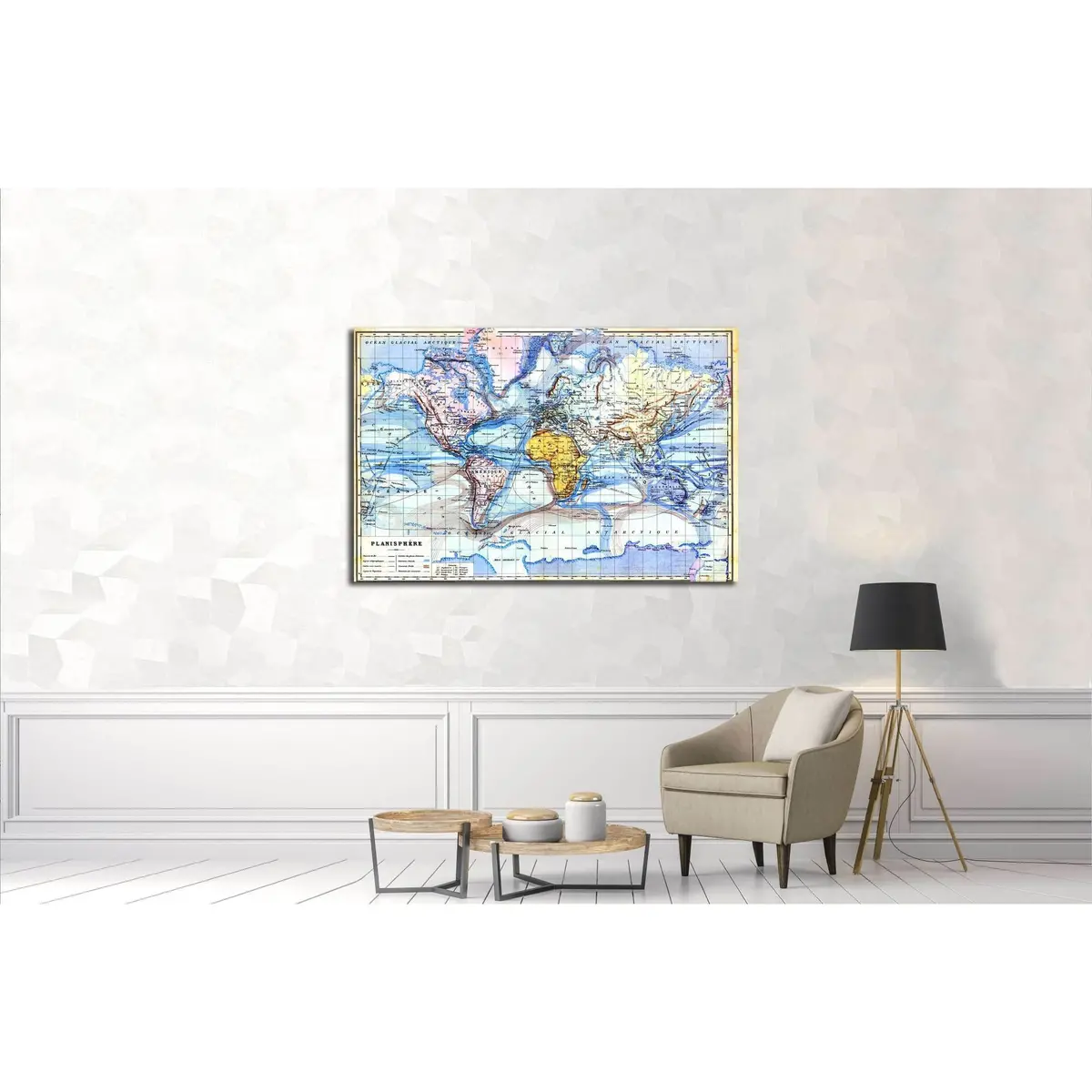 Vintage Map From The Late 19Th Century, Trousset Encyclopedia №3222 Ready To Hang Canvas Print 3