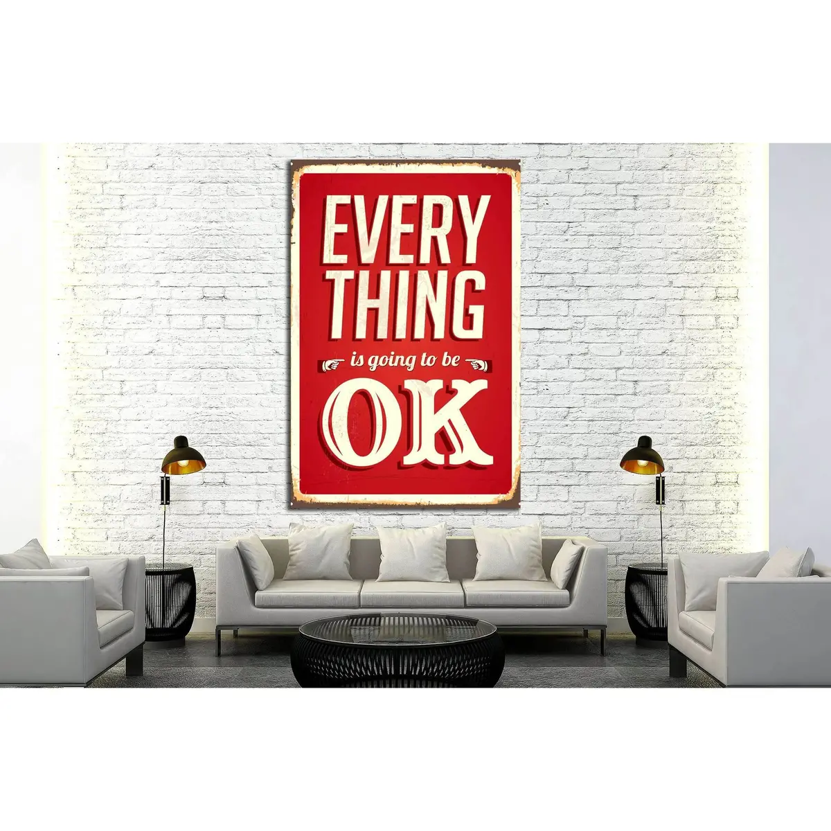 Vintage Metal Sign - Everything Is Going To Be Ok №4564 Ready To Hang Canvas Print 3