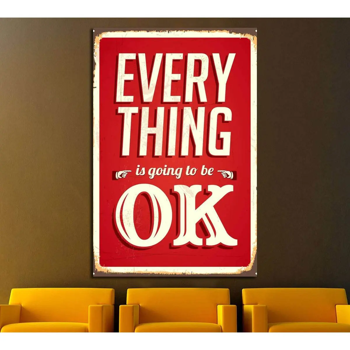 Vintage Metal Sign - Everything Is Going To Be Ok №4564 Ready To Hang Canvas Print 1