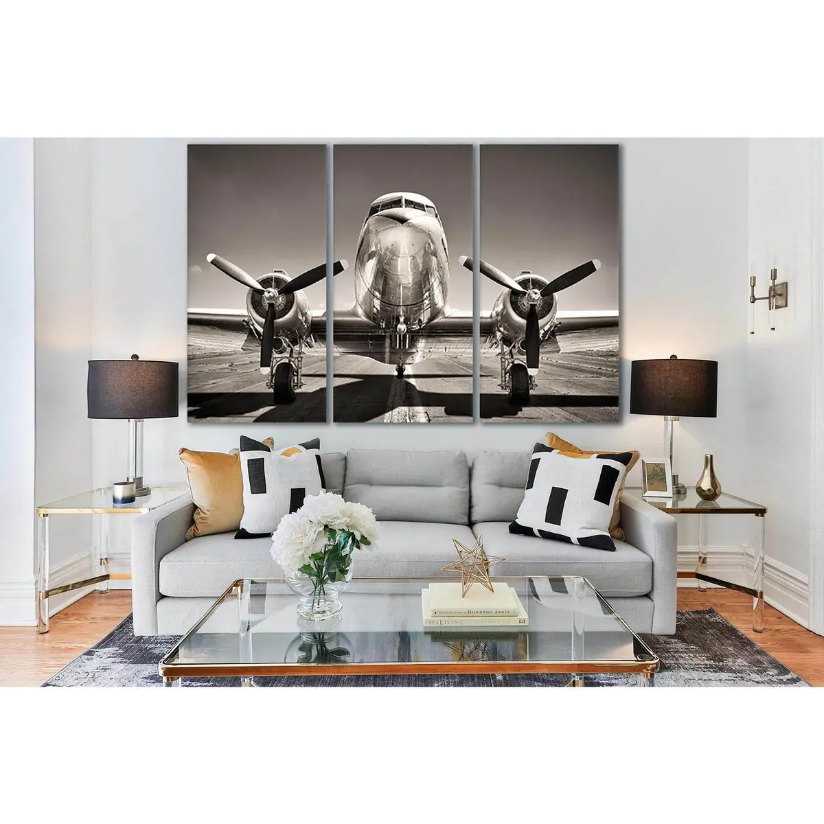 Vintage Plane On Runway №Sl739 Ready To Hang Canvas Print 5