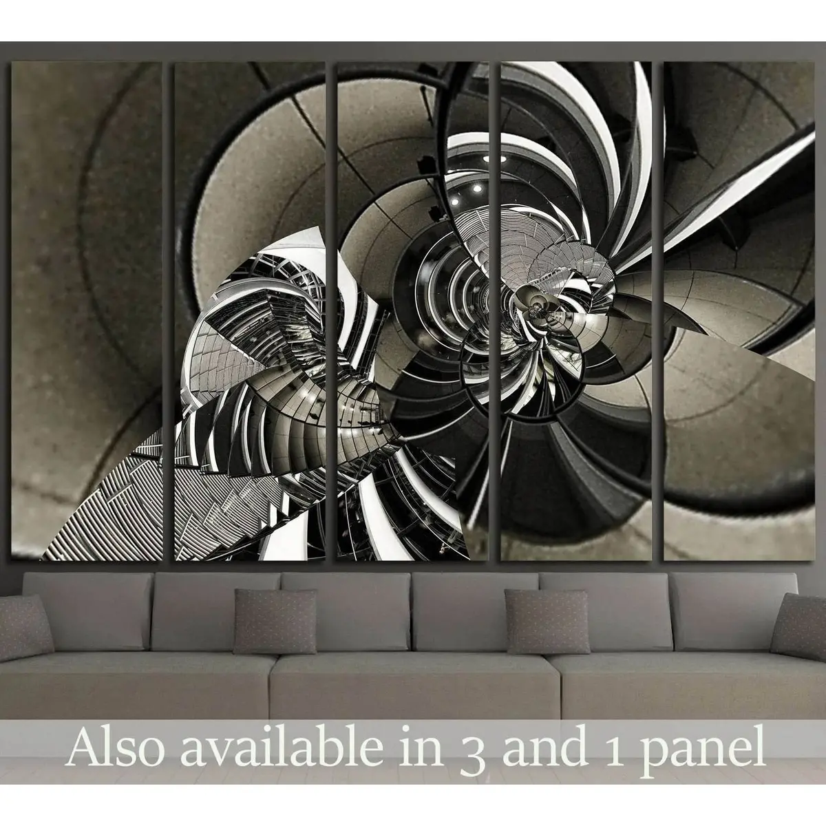 Vintage Architectural Spiral Staircase Canvas Art Print №1610
