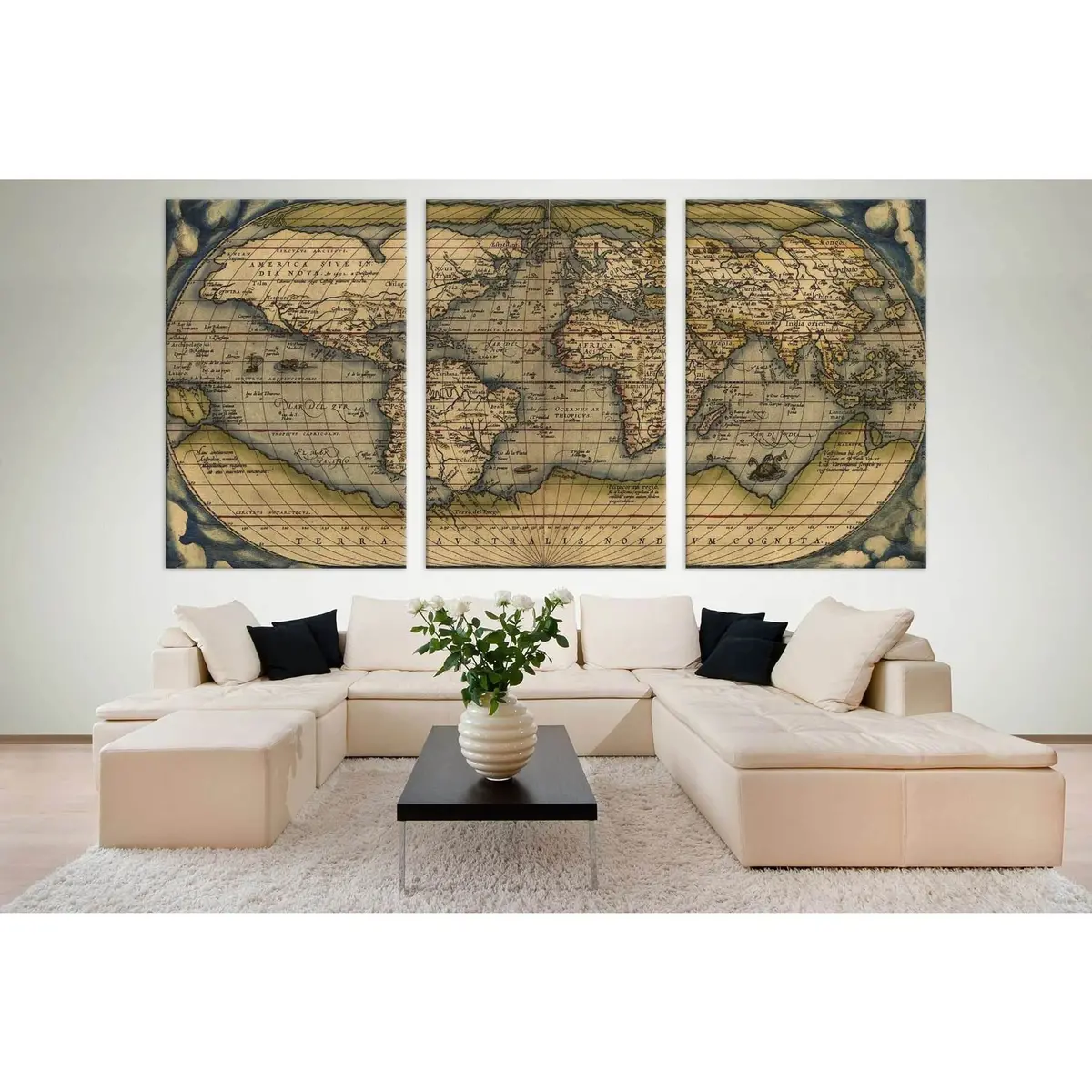 Vintage World Map №710 Ready To Hang Canvas Print 5