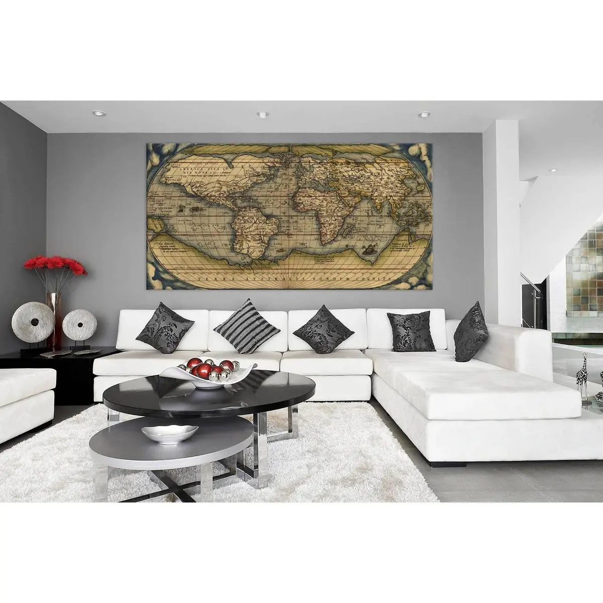 Vintage World Map №710 Ready To Hang Canvas Print 2