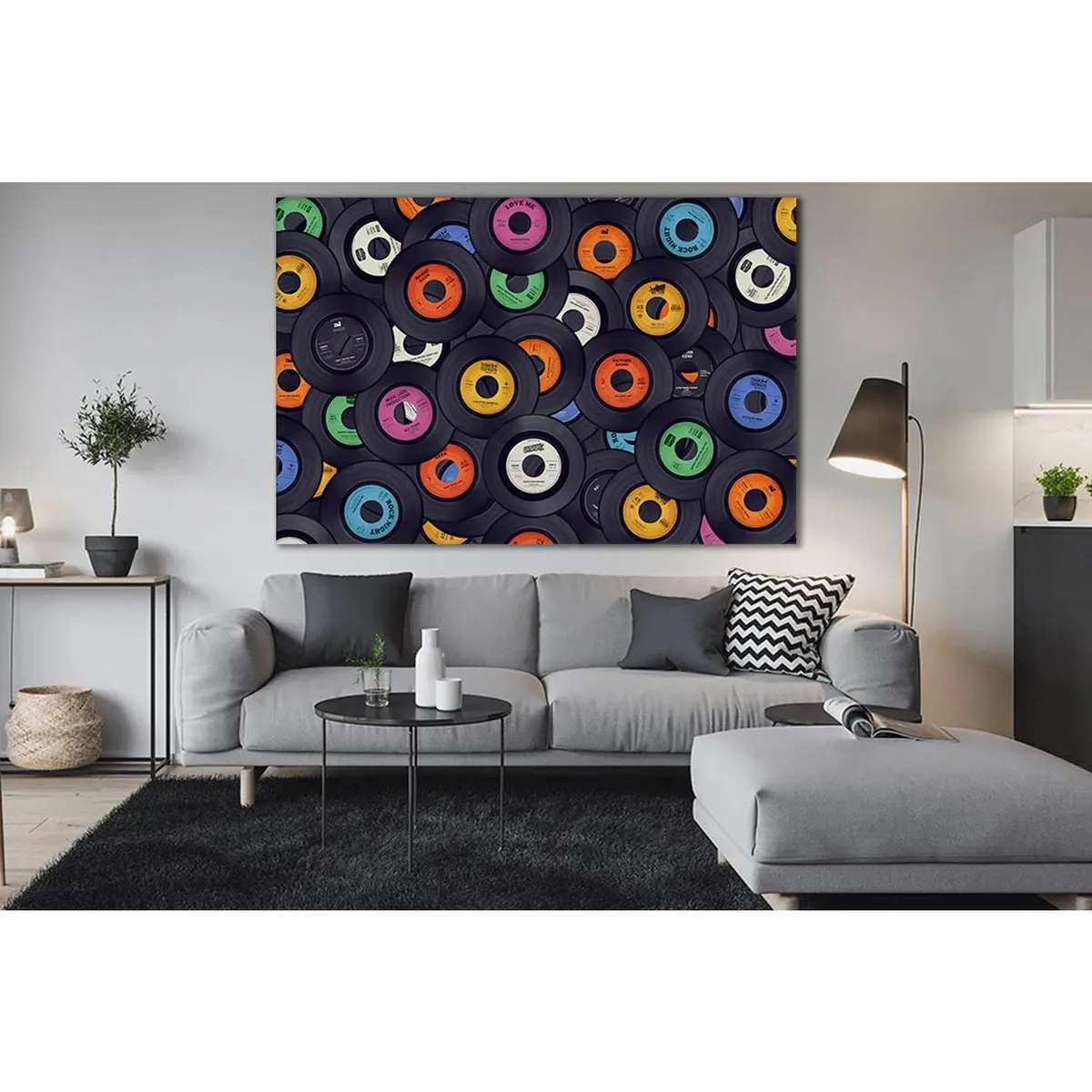 Vinyl Records Pop Art №Sl549 Ready To Hang Canvas Print 2