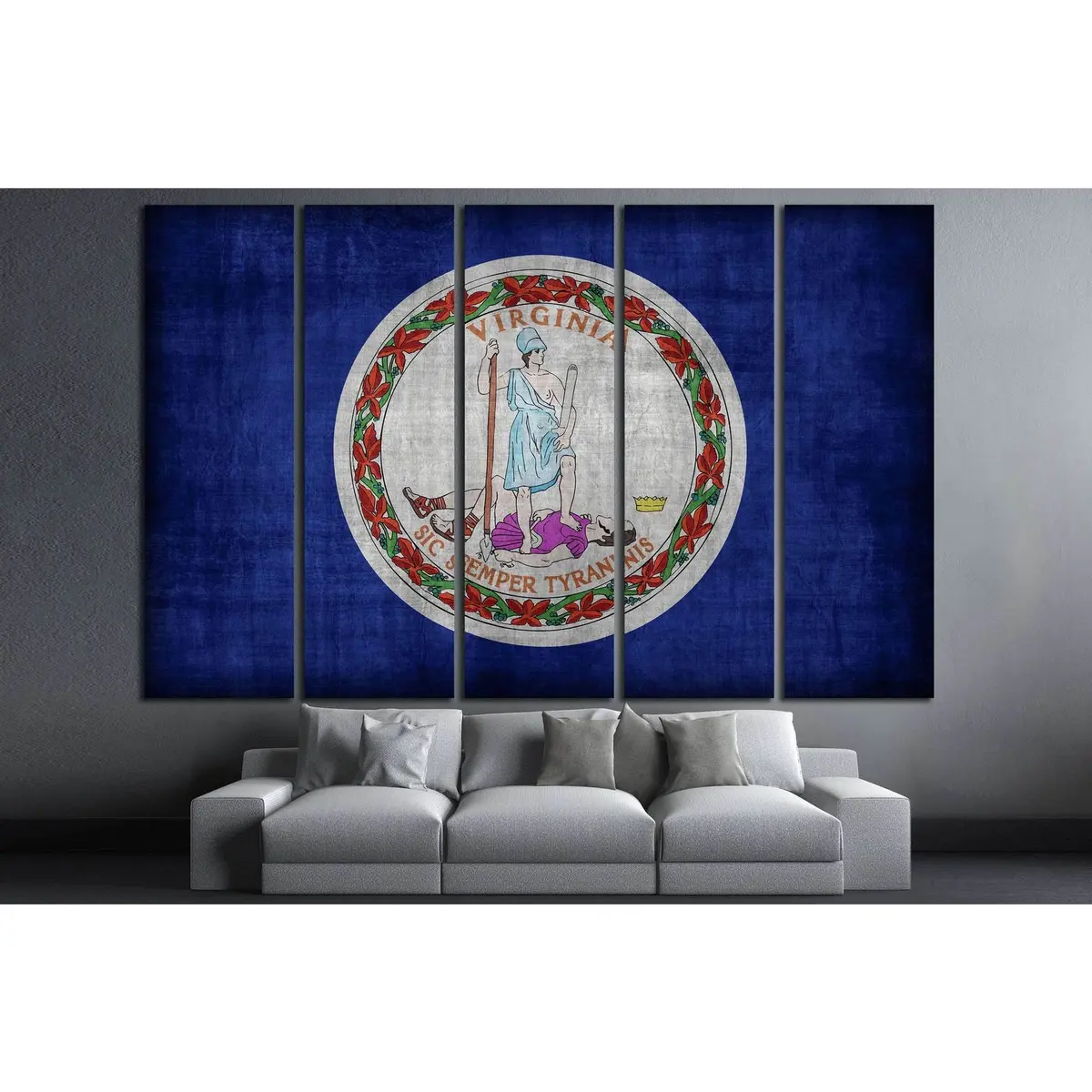 Premium Virginia State Flag Canvas Art Print №694 – Ready-to-Hang Wall Decor - Image 3