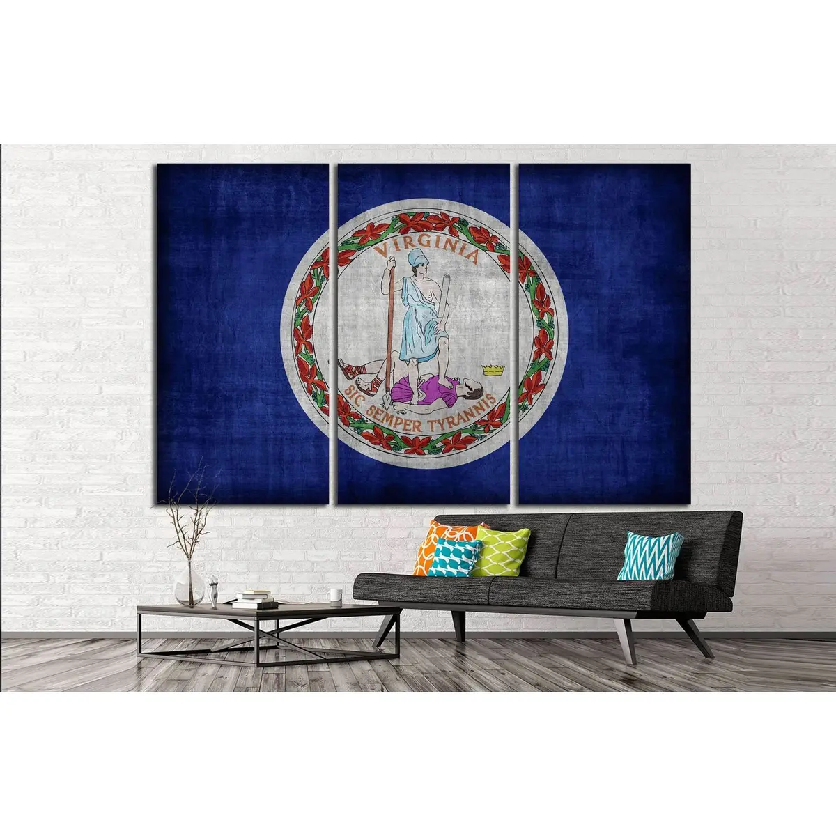 Virginia Flag №694 Ready To Hang Canvas Print 5