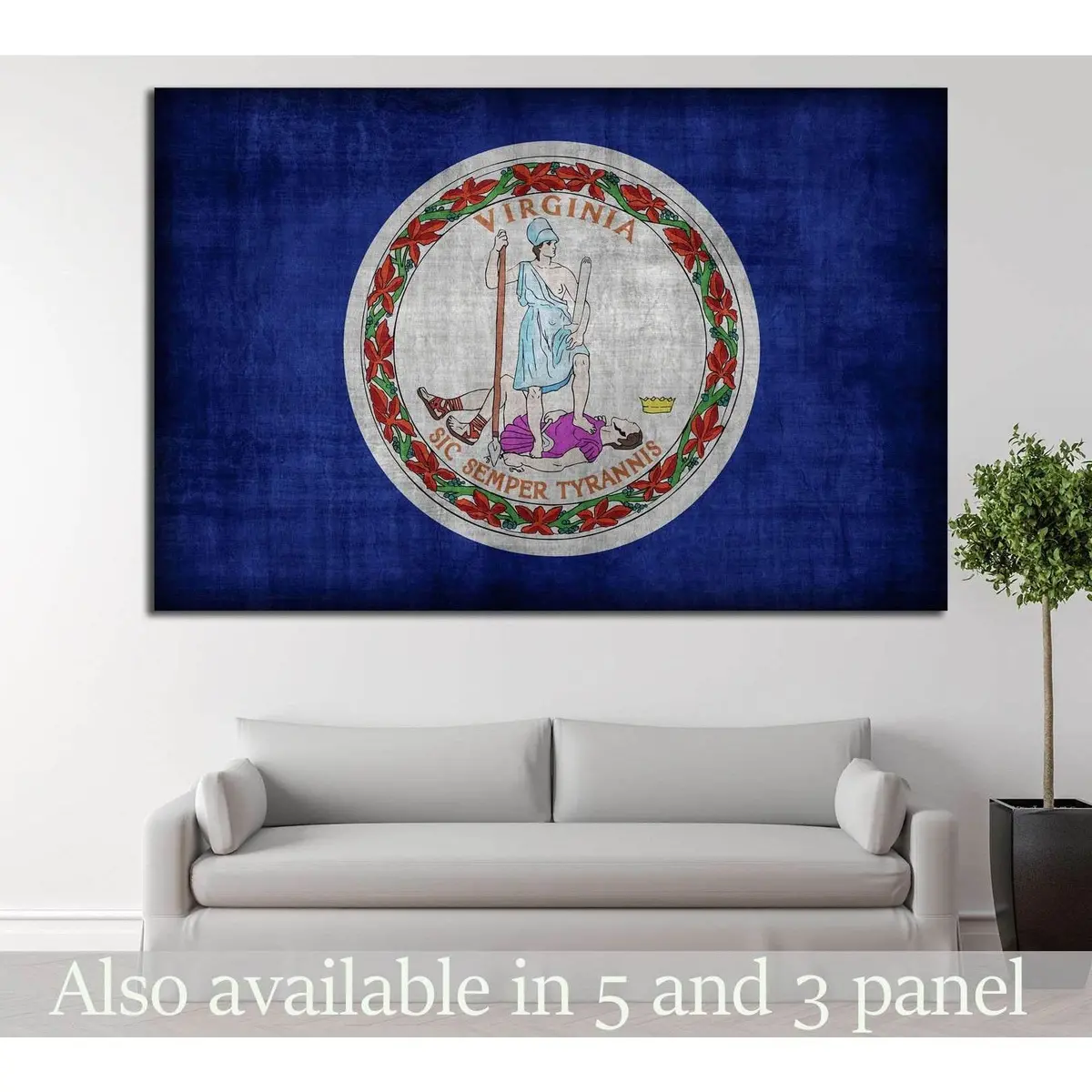 Virginia Flag №694 Ready To Hang Canvas Print 1