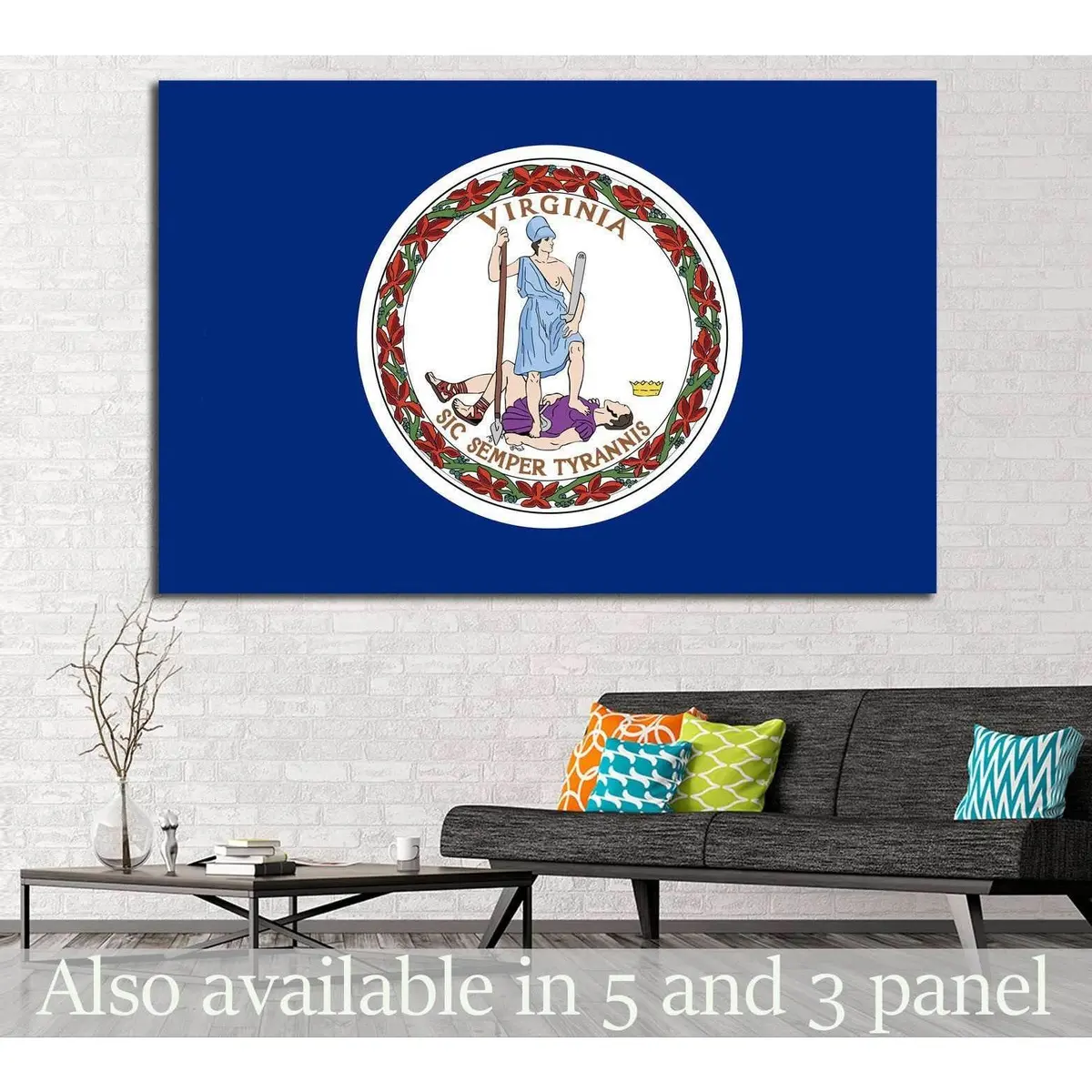 Virginia Flag №695 Ready To Hang Canvas Print 1