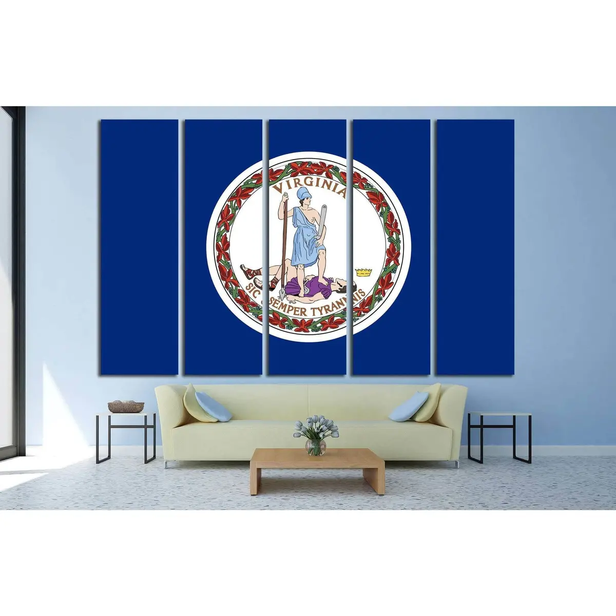 Premium Virginia State Flag Canvas Art Print №695 – Ready-to-Hang Wall Decor - Image 2