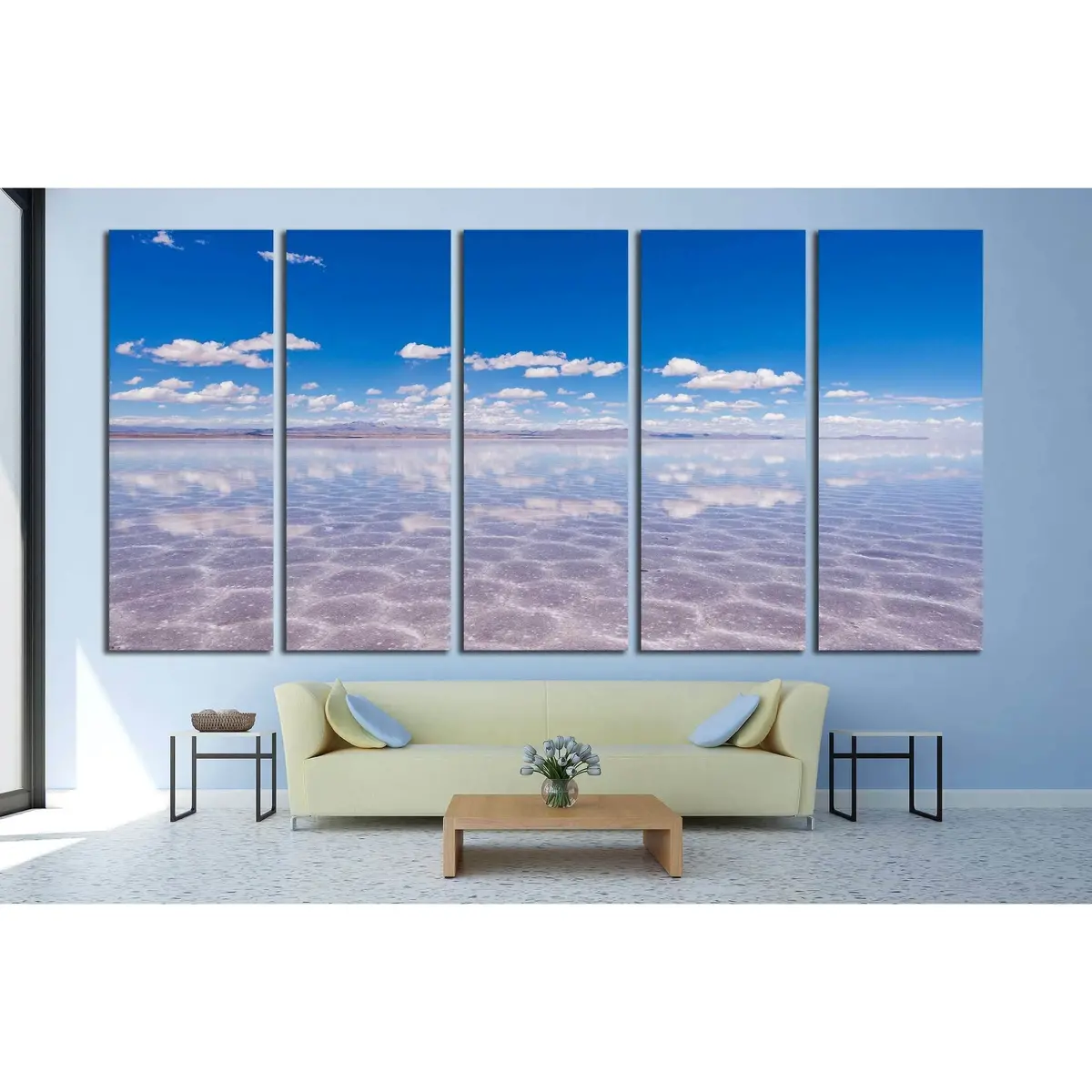 Uyuni Salt Flats Canvas Wall Art – Bolivia Landscape Print #1985 - Image 3