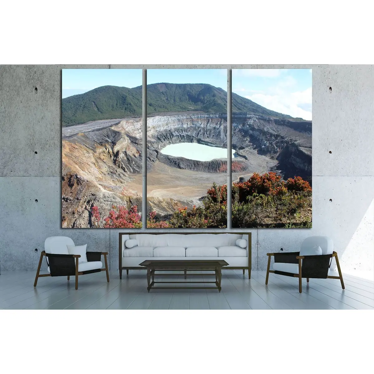 Volcano Crater With Wildflowers №2843 Ready To Hang Canvas Print 5