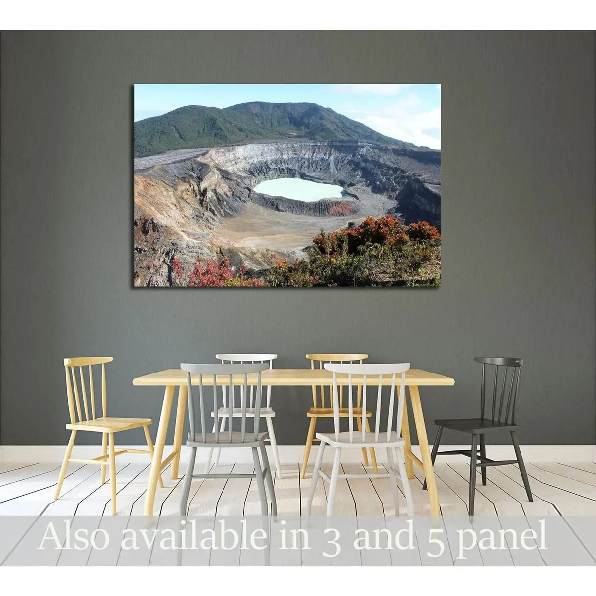Volcano Crater With Wildflowers №2843 Ready To Hang Canvas Print 1