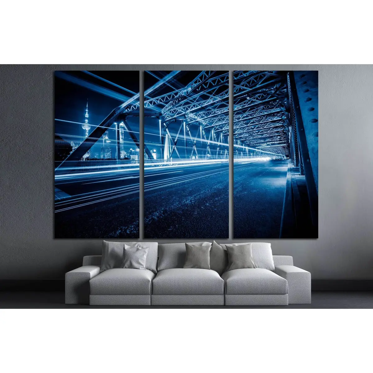 Waibaidu Bridge In Shanghai,China №3218 Ready To Hang Canvas Print 5
