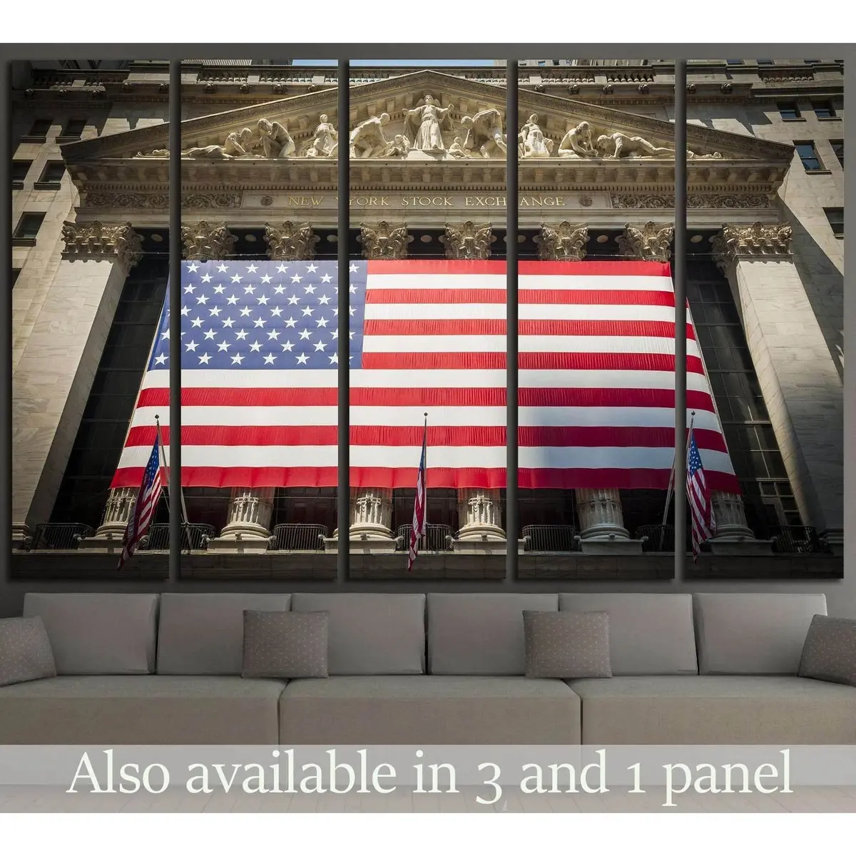 Vintage Wall Street NYSE Entrance Art Print – 1950s Canvas Wall Decor