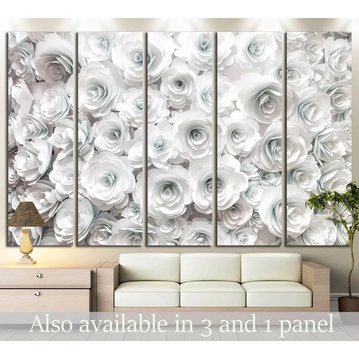 Paper Flower Wall Art #1353 – Premium Ready-to-Hang Canvas Print