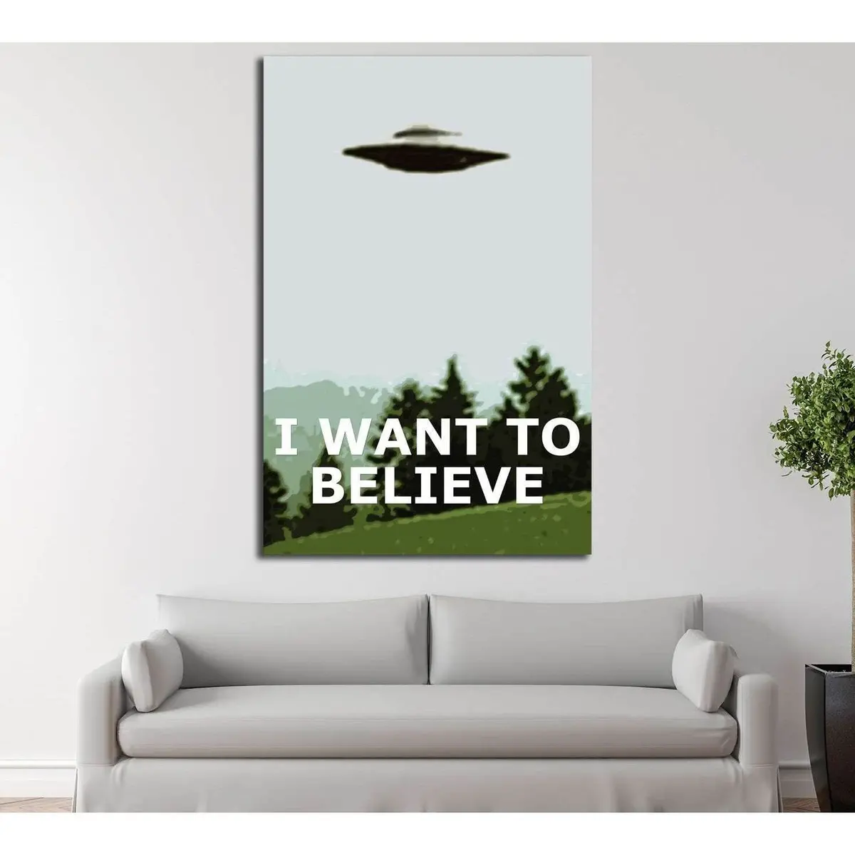 Want To Believe X Files Poster (Eugenia Loli) №3393 Ready To Hang Canvas Print 1