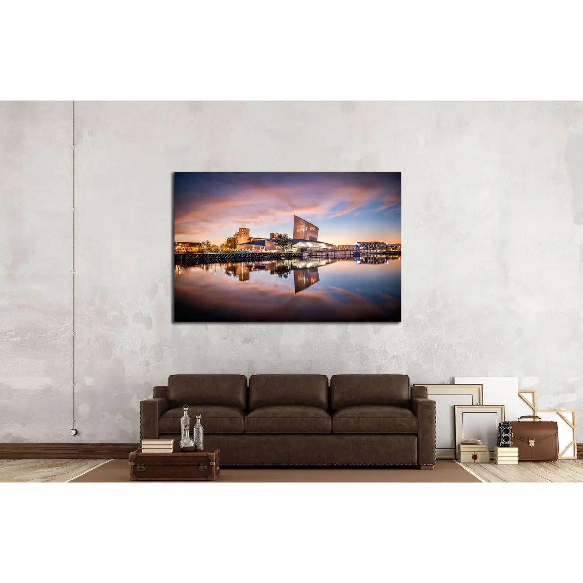 War Museum On The Banks Of Manchester Canal In Salford Quays, Manchester №3002 Ready To Hang Canvas Print 3