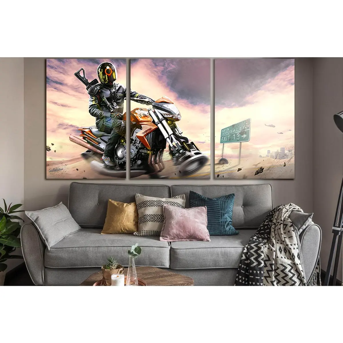 Warrior Flying Motorcycle №Sl1296 Ready To Hang Canvas Print 5