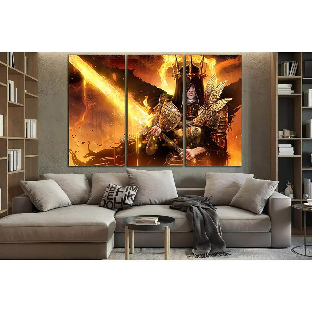 Warrior Girl With Fire Sword №Sl1232 Ready To Hang Canvas Print 5