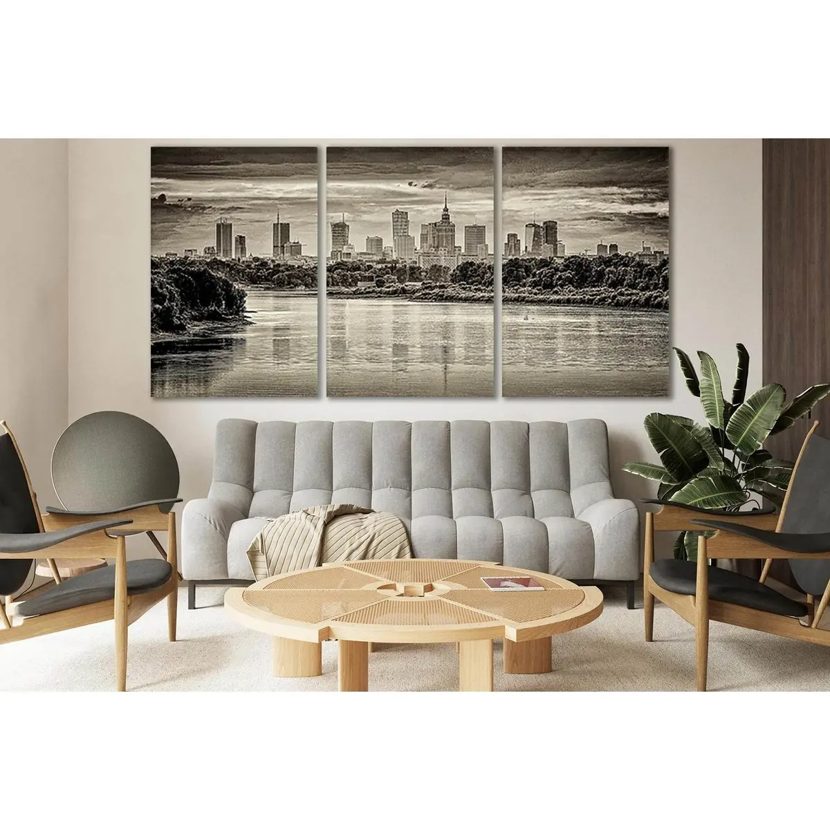 Warsaw Skyscrapers Black End White №Sl869 Ready To Hang Canvas Print 5