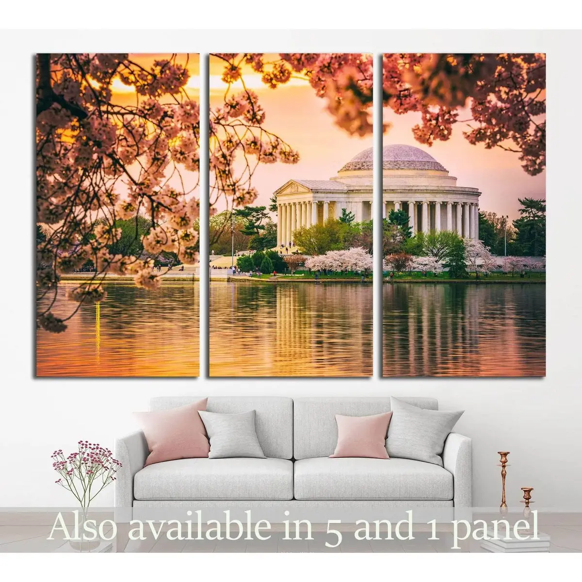 Washington, Dc At The Jefferson Memorial During Spring №2092 Ready To Hang Canvas Print 5