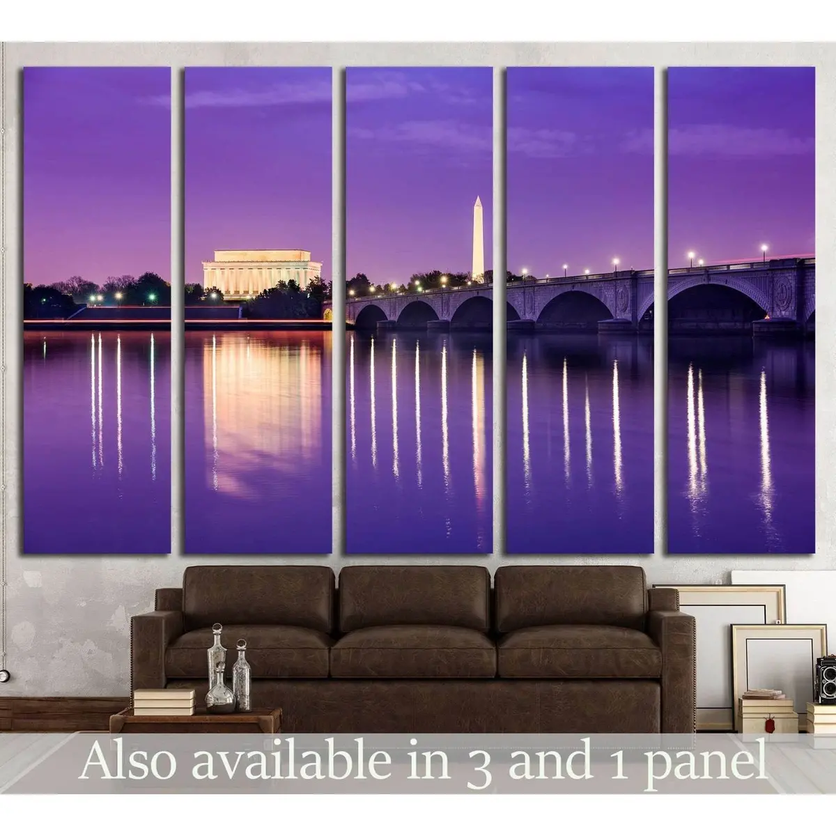 Washington DC Skyline Over the Potomac River — Canvas Wall Art #1361