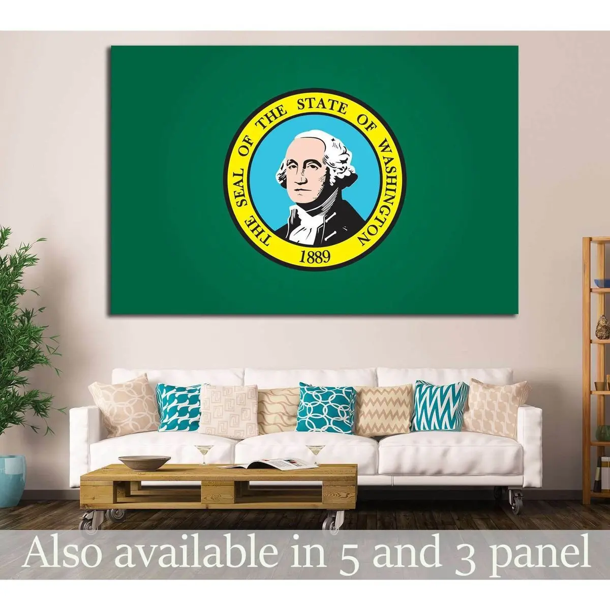 Washington Flag №691 Ready To Hang Canvas Print 1