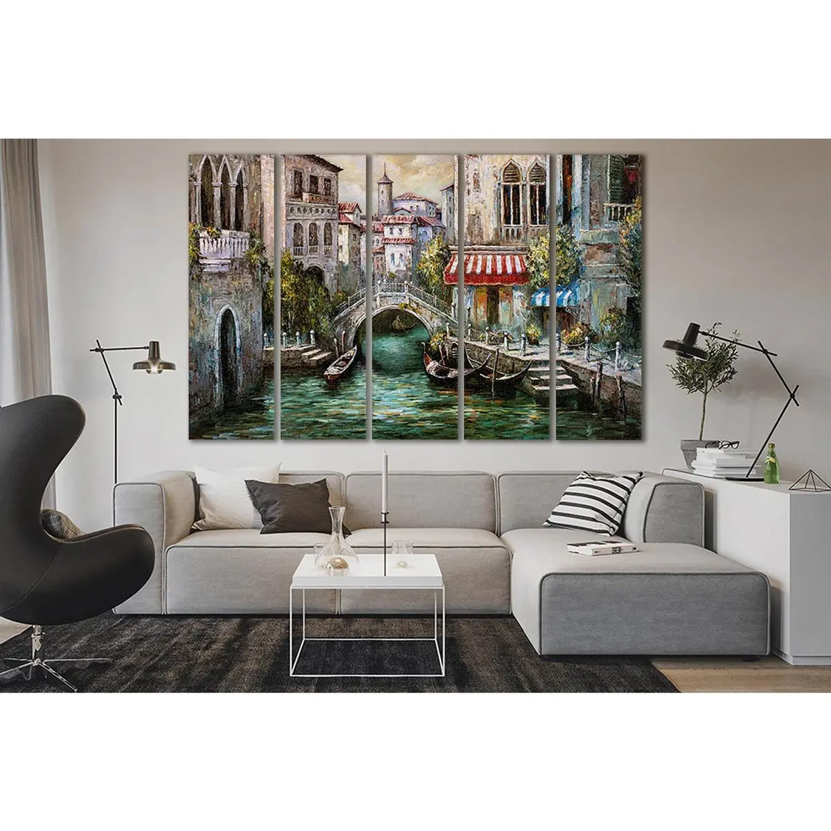 Venice Water Canal Wall Art Canvas Print №SL614 – Ready to Hang - Image 3