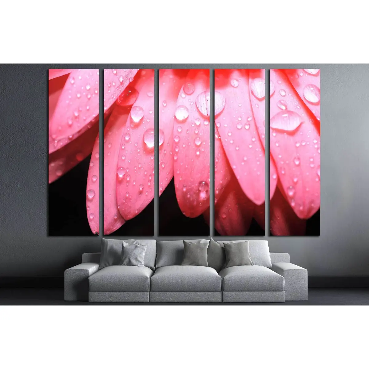 Water Drop on Flower Petal #3026 – Ready-to-Hang Canvas Wall Art - Image 3