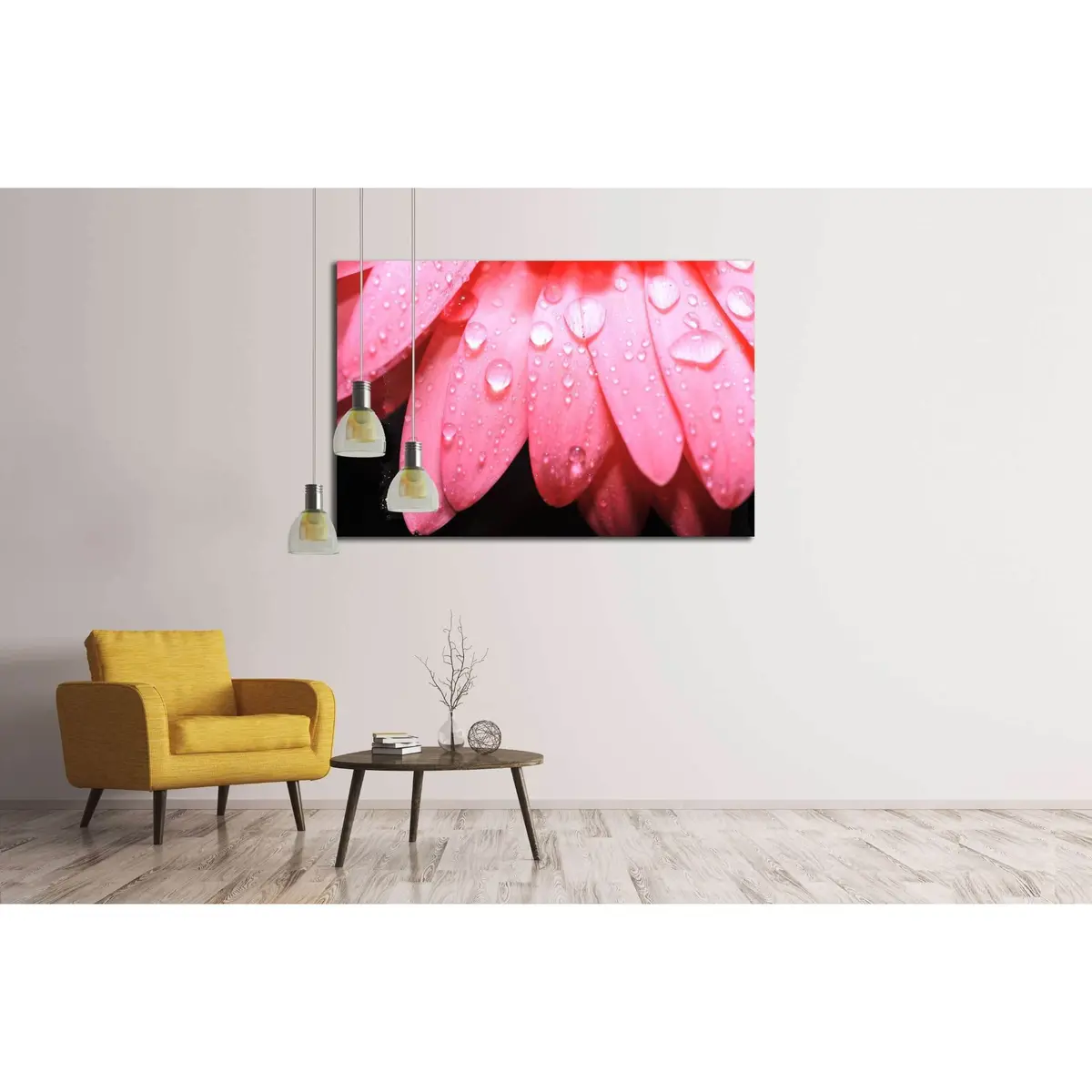 Water Drop On Flower Petal №3026 Ready To Hang Canvas Print 3