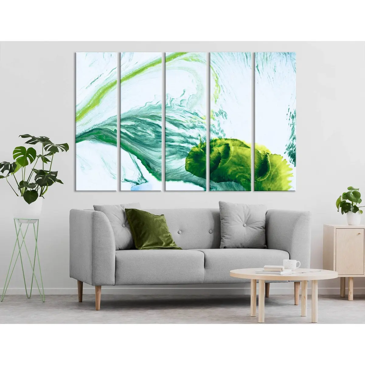 Abstract Water Lily Leaf Canvas Art Print №04316 – Pre-Hung Wall Decor - Image 3
