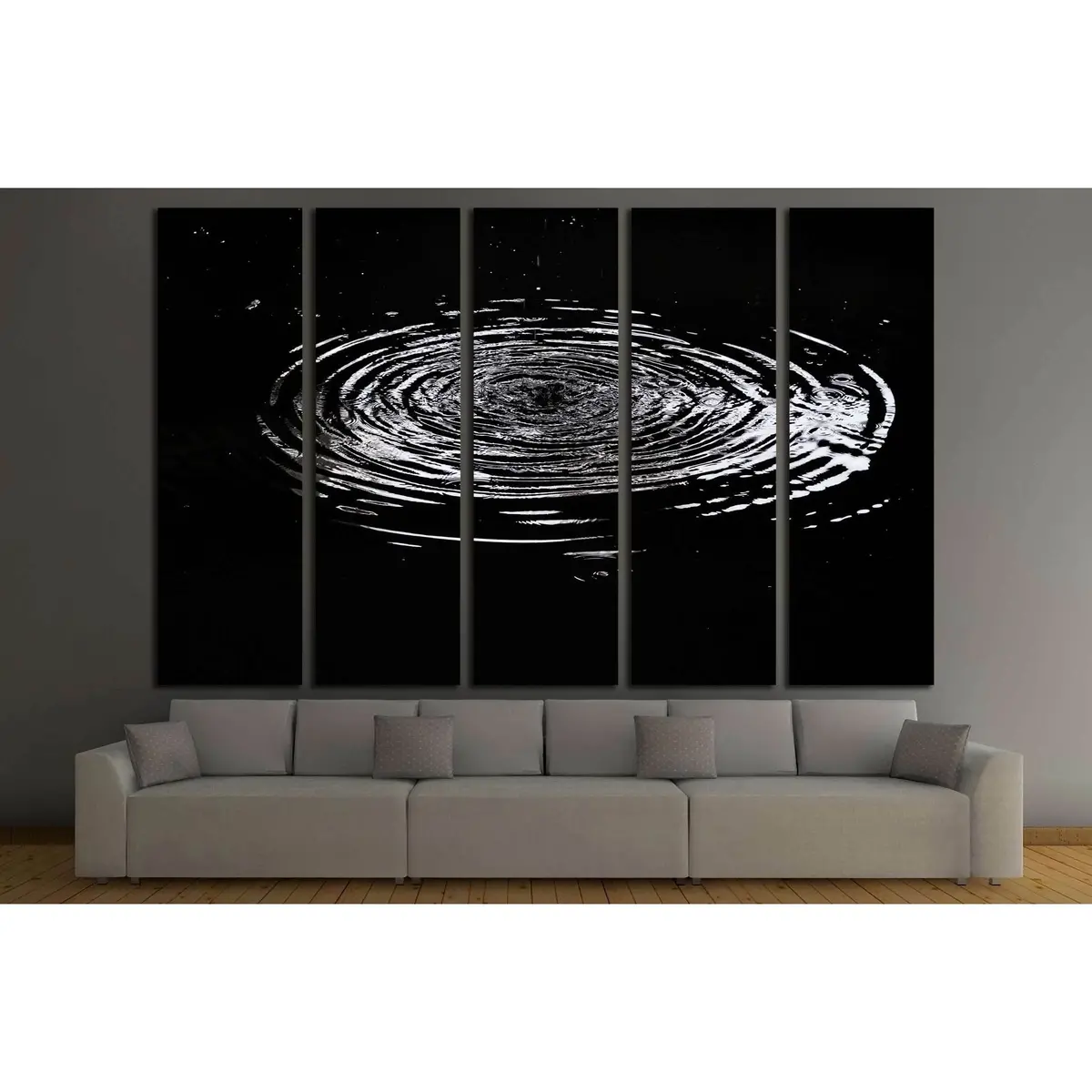 Dark Water Ripple Canvas Art – Drop Impact Wall Decor #3015 - Image 3