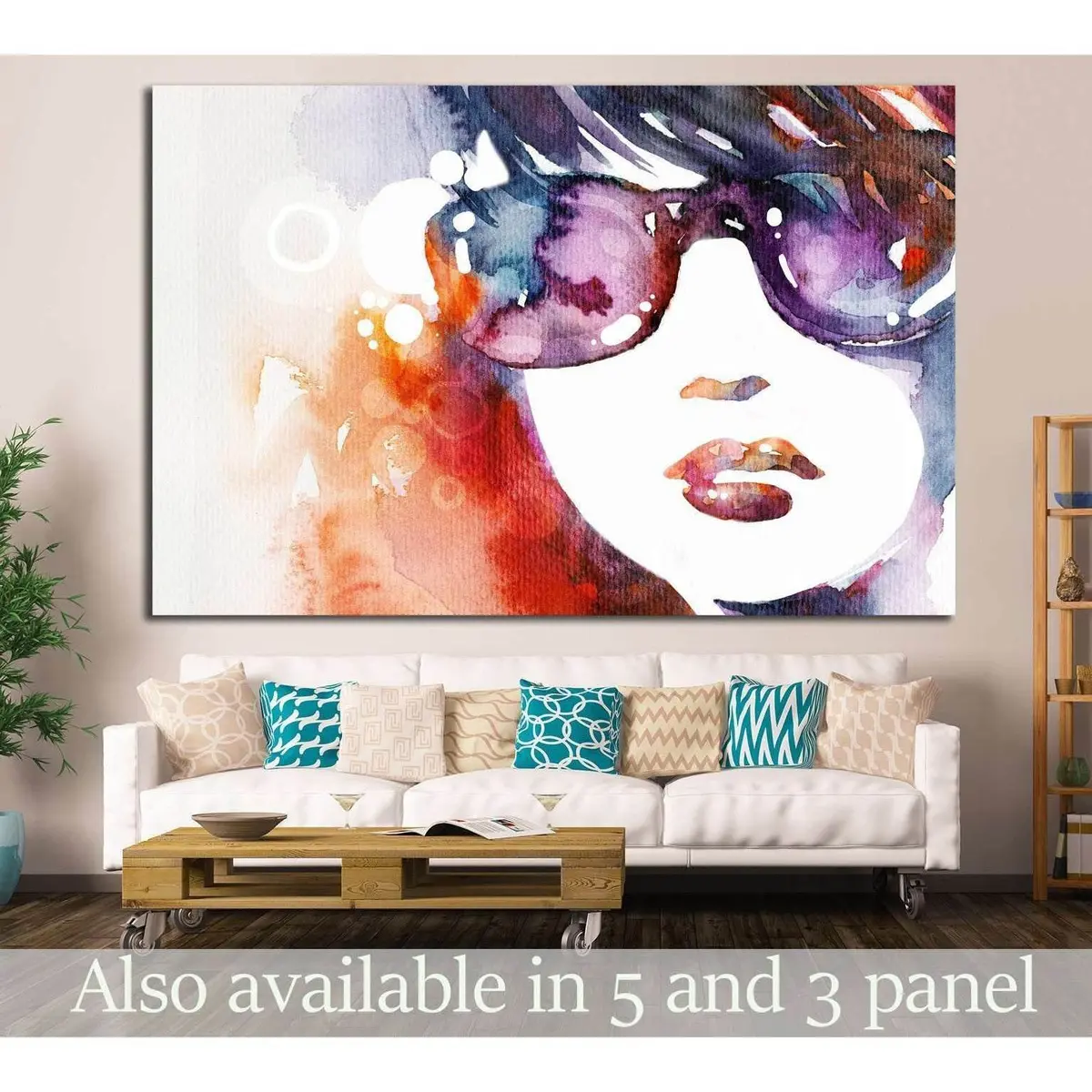 Watercolor Beauty Portrait №731 Ready To Hang Canvas Print 1
