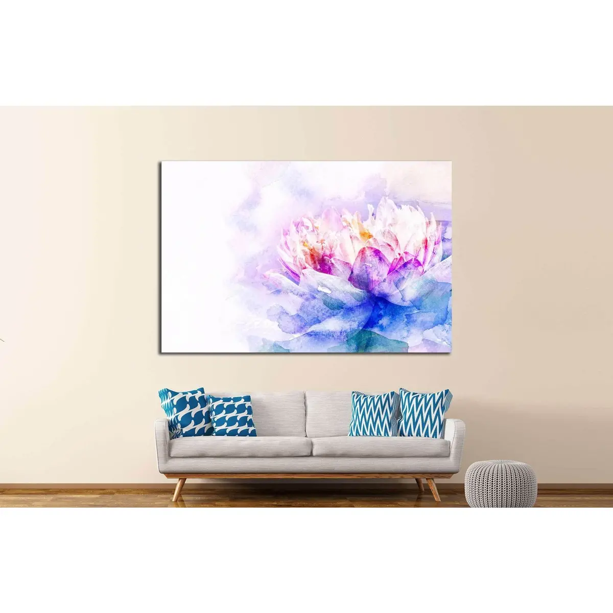 Watercolor Painting №1068 Ready To Hang Canvas Print 3