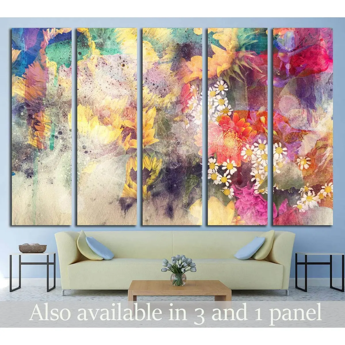 Watercolor Field Landscape Canvas Art Print #2895 – Pre-Stretched & Ready to Hang