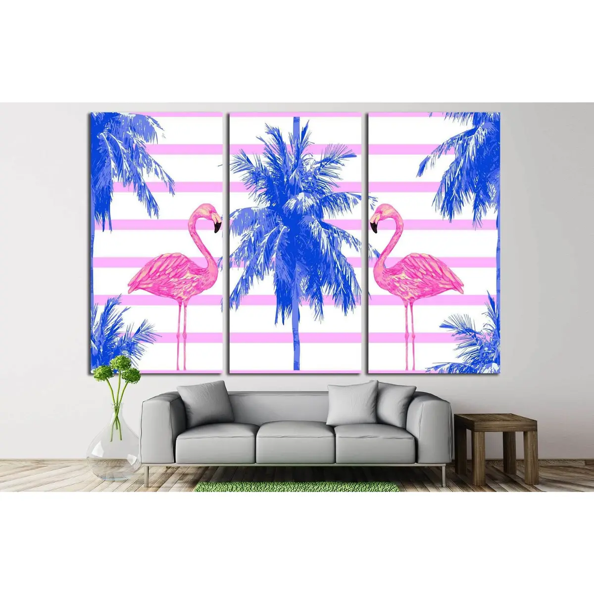 Watercolor Pink Flamingos №708 Ready To Hang Canvas Print 5