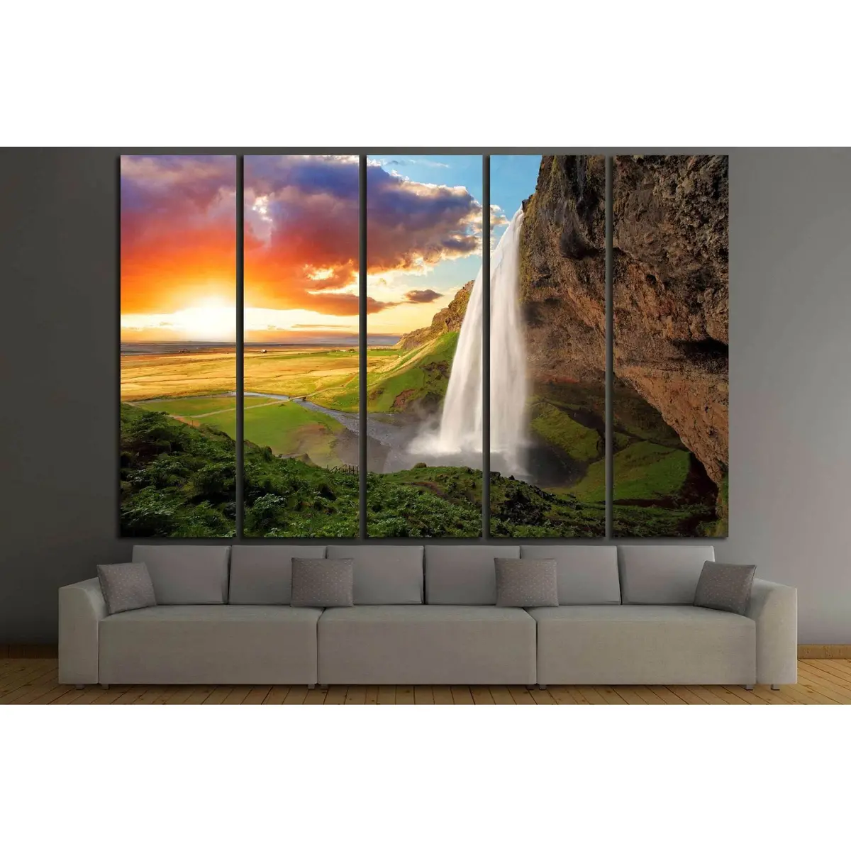 Seljalandsfoss Iceland Waterfall Canvas Art Print – Ready to Hang - Image 3