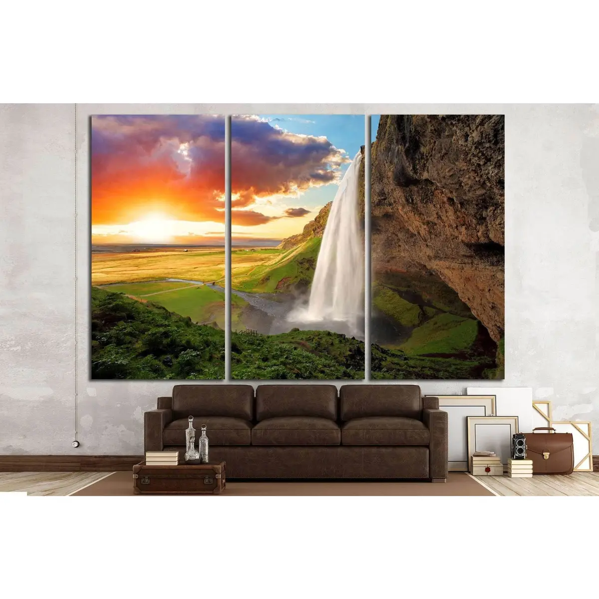 Waterfall, Iceland - Seljalandsfoss №646 Ready To Hang Canvas Print 5