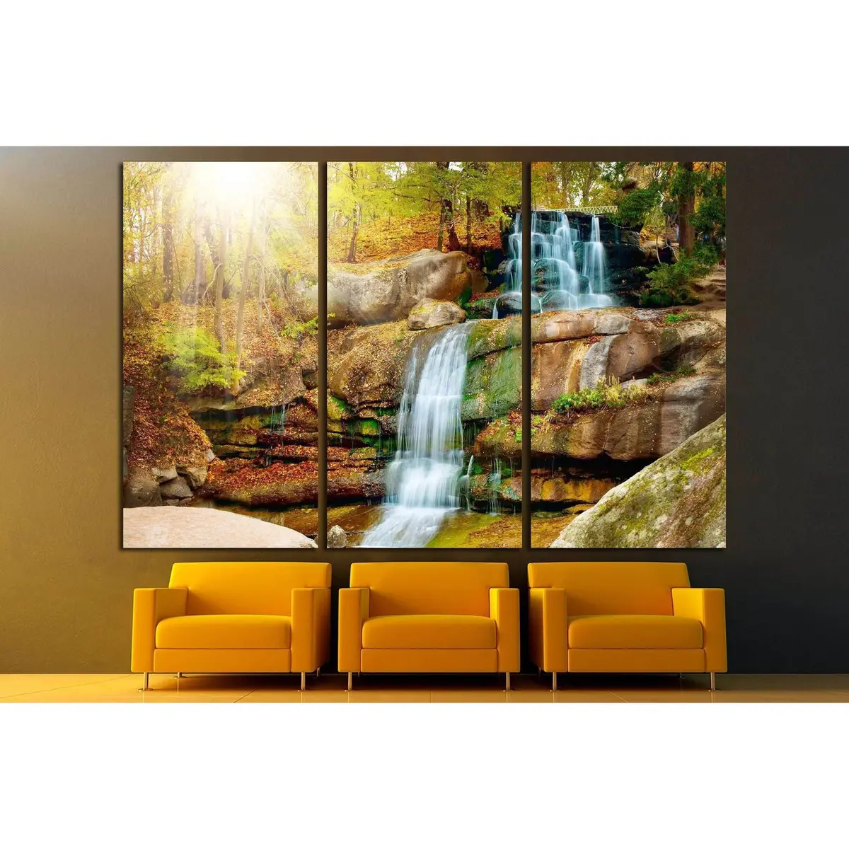 Waterfall In Forest №2500 Ready To Hang Canvas Print 5