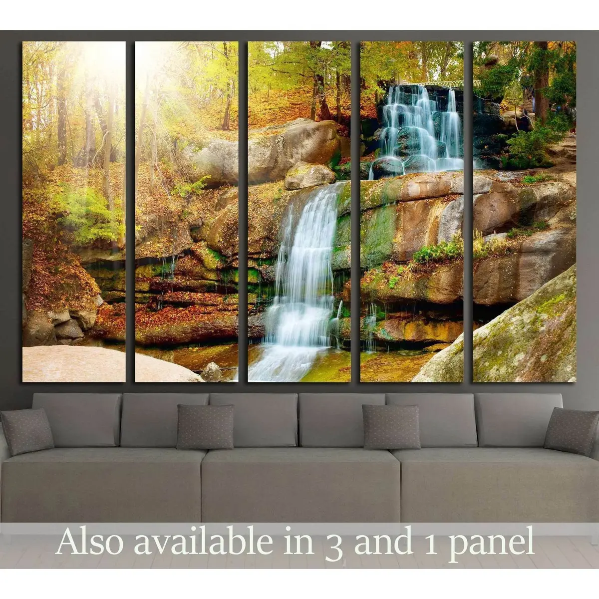 Premium Forest Waterfall Canvas Art №2500 — Ready to Hang Wall Decor