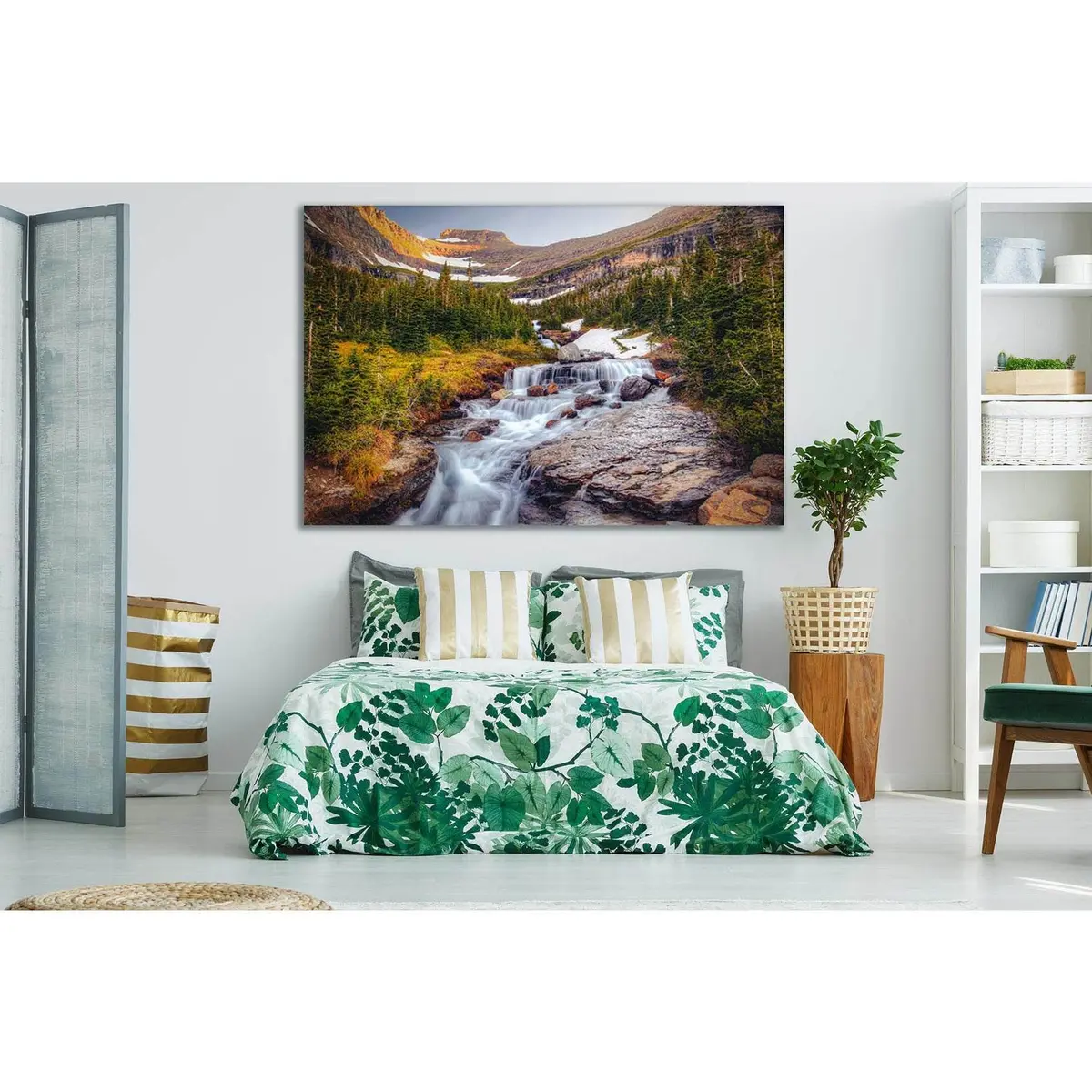 Waterfall Montana Runoff №Sl459 Ready To Hang Canvas Print 2