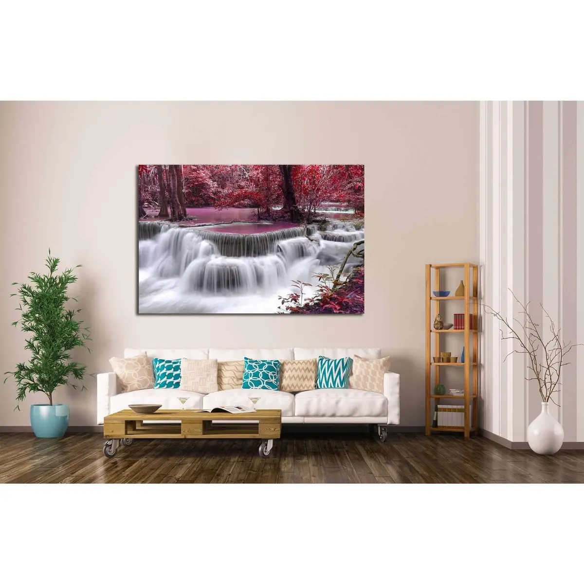Waterfall, Thailand №609 Ready To Hang Canvas Print 3