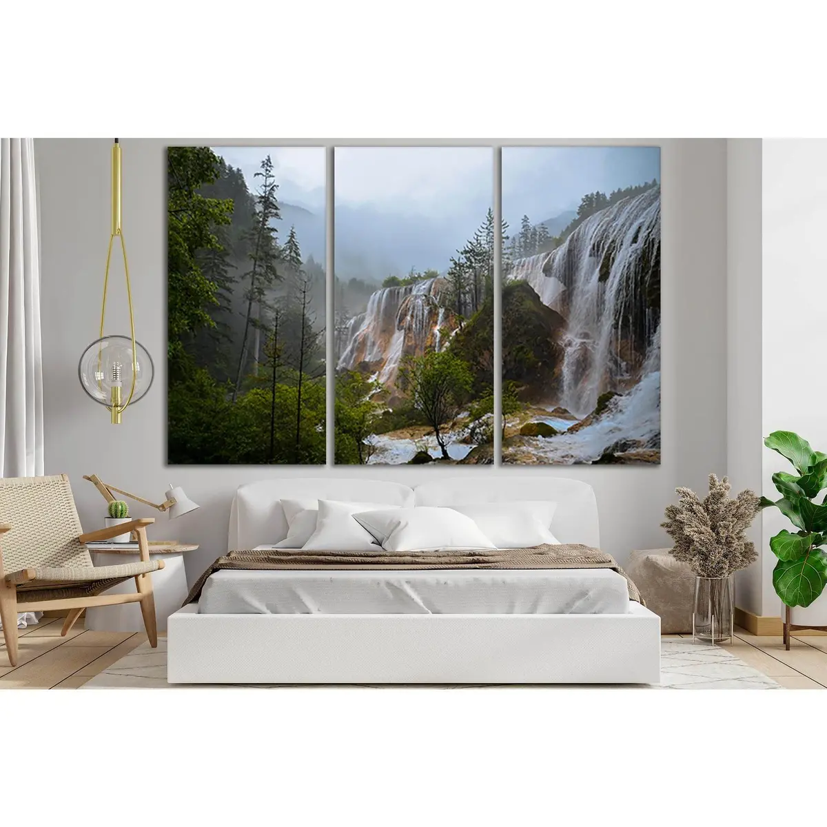 Waterfalls In Forest №Sl457 Ready To Hang Canvas Print 5