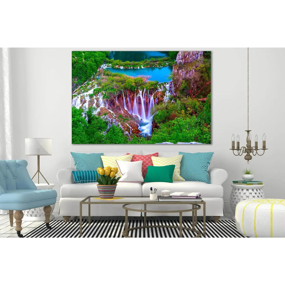 Waterfalls In Plitvice National Park Croatia №Sl479 Ready To Hang Canvas Print 1