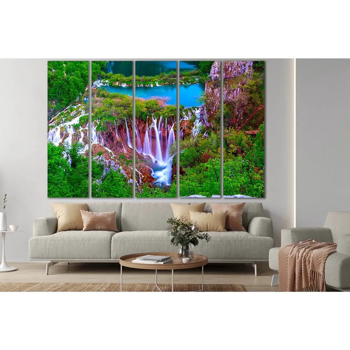 Stunning Plitvice National Park Waterfall Canvas Print SL479 – Pre-Strained & Ready to Hang - Image 3