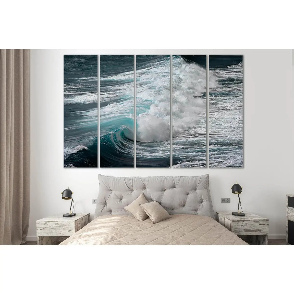 Ocean Wave Art #92 – Pre-Strung Canvas Wall Decor - Image 3